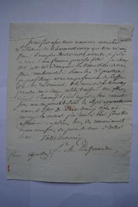 lettre au sujet de remboursement pour Lethière et de la liste de M. Drée, de Degérando, maître de...