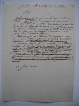 lettre informant du départ pour Paris de Dedéban accompagné des gendarmes, de Lethière au ministr...