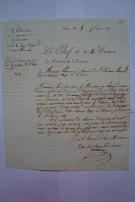 avis d’ordonnancement des dépenses du 1er trimestre 1817, du sculpteur Jean Roman à Charles Théve...