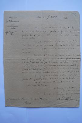 lettre jointe à l’ordonnance royale et demandant d’établir le tableau général des propriétés de l...