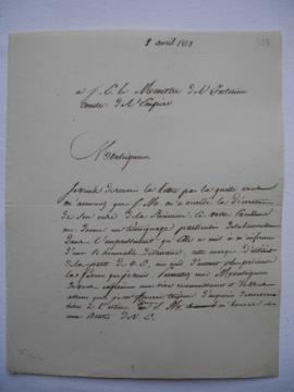 lettre remerciant de la décoration de l’ordre du ministre de la Réunion, de Lethière au ministre ...