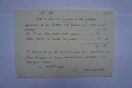 facture et quittance pour la copie de partition de musique, de François Albert Guillion, musicien...