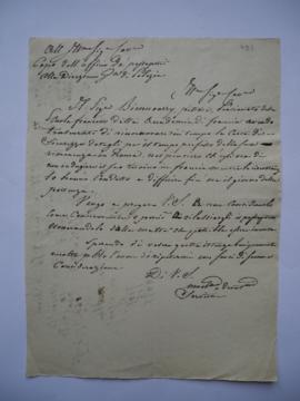 lettre de Jean-Victor Schnetz au Chef du Bureau des Passeports à la Direction Générale de la Poli...