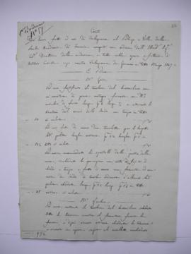 cahier des comptes et quittance pour travaux de janvier à mars 1847, d’Antonio Cassetta, maître m...