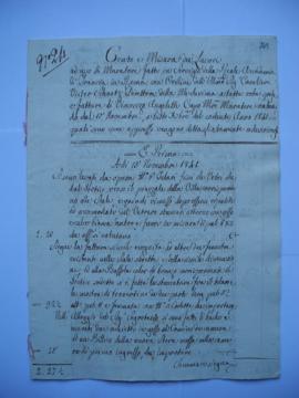 cahier des comptes et quittance pour les travaux du 15 novembre à décembre 1841, de Vincenzo Ange...