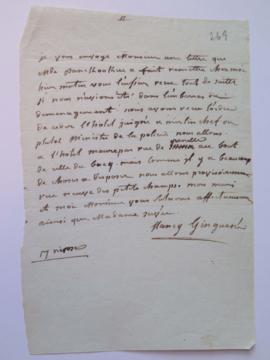 Lettre de Guiguené à Joseph-Benoît Suvée, fol. 269