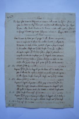 cahier des comptes et quittance pour les travaux, du menuisier Giuseppe Cassetta à Ingres, fol. 3...