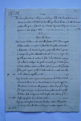 cahier de comptes et quittance pour les travaux de janvier à juin 1832, du menuisier, Giuseppe Ca...