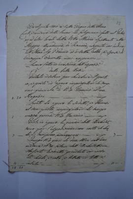 cahier des comptes et quittance pour les travaux d’avril au juin 1823, du menuisier Giuseppe Cass...