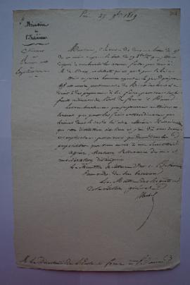 lettre donnant des explications au sujet de la pension de M. Dreux, de Merle, maître des requêtes...