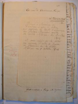 « Donné à Monsieur le Directeur 1 copie de lettre qui regarde le traité d’échange du palais Manci...