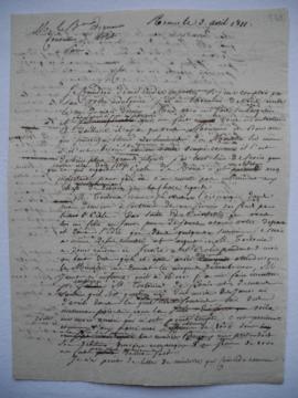 lettre concernant l’affaire de la Maison Perrégaux réclamant 8000 f., de Lethière à Degérando, co...