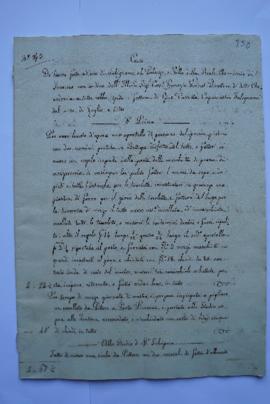 cahier de comptes et quittance pour les travaux de juillet 1834, d’Antonio fils, pour le menuisie...