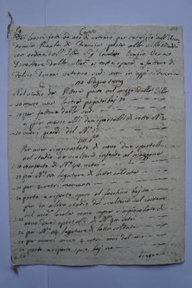 cahier de comptes et quittance pour les travaux du 20 juin au décembre 1829, du vitrier Felice Du...