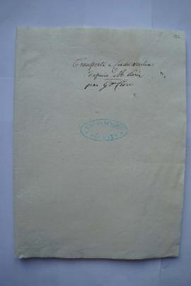 « Transports a Civita Vecchia depuis M. Paris par G.le Fiori », pochette contenant fol. 517-557