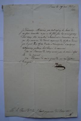 lettre demande de l’état de l’exécution en ce qui concerne le décret du 25 février par lequel des...