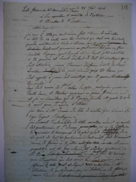Brouillon de lettre, de Joseph-Benoît Suvée du ministre Champagny, fol. 333 à 333bis