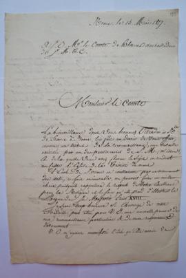 lettre informant de l’offre, comme une reconnaissance, d’une médaille exécutée par Henri Brandt, ...