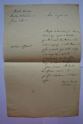 lettre accompagnant la réponse du comte Barbaroux au sujet de la caisse, de [Artaud, premier secr...