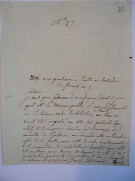 Copie d’une lettre aux pensionnaires demandant leur adresse d’habitation, de Joseph-Benoît Suvée ...
