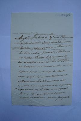 lettre accompagnant l’envoi de l’état des comptes de l’Académie, de Torlonia à Pierre-Narcisse Gu...