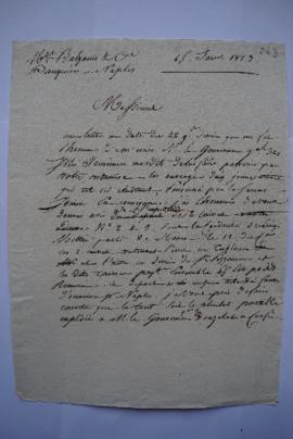 lettre avis de l’expédition de deux caisses contenant les ouvrages d’un pensionnaire pour le Gouv...
