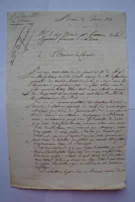 lettre contenant les observations au sujet des moulages des chapiteaux et de la corniche sur le P...