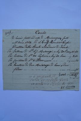 facture et quittance, du matelassier Antonio Rebecchi à Ingres, fol. 60
