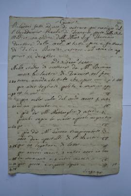 cahier de comptes et quittance pour les travaux de janvier à mai 1822, du vitrier Felice Durani à...