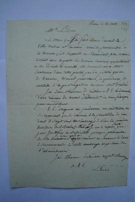 lettre relative au mur fait devant la Villa Médicis et d’autres travaux sur le terrain de l’Acadé...