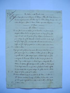 cahier des comptes et quittance pour les travaux du mois d’octobre jusqu’à décembre 1843, d’Anton...