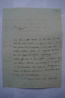 lettre informant de la réponse de Champagny à la demande de Lethière concernant le poste de corre...