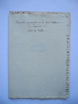 « Preventivi approvati per la Reale Accademia di Francia. 1841-1843 », pochette contenant les fol...