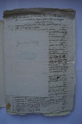 « Janvier 1817 », état des dépenses du janvier 1817 servant de sous-pochette contenant les fol. 4...