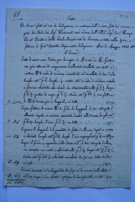 cahier de comptes et quittance pour les travaux du mois de mai 1832, du menuisier Giuseppe Casset...