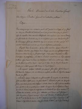 Lettre se référant à la lettre de Jaubert, de Joseph-Benoît Suvéeau  directeur général de l’Instr...