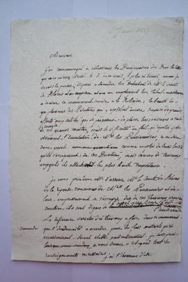 brouillon de la lettre du 5 janvier 1817, de Charles Thévenin, fol. 173