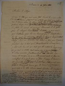 Brouillon lettre concernant l’envoi des dessins faits soit à Naples soit à Palerme, de Joseph-Ben...