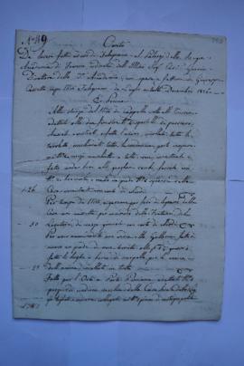 cahier des comptes et quittance pour les travaux, du menuisier Giuseppe Cassetta à Pierre-Narciss...