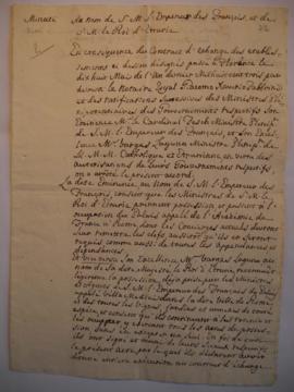 Acte de cession du Palais de l'Académie de France à Rome, signé par le cardinal Fesch et Antonio ...