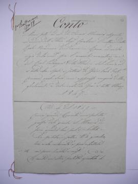 cahier des comptes et quittance pour travaux de janvier à mars 1847, de Giovanni et Paolo Concien...
