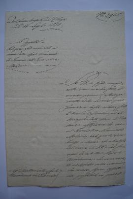 lettre relative à la demande de permis pour Benedetto Malpieri pour exécuter les moulages des bas...