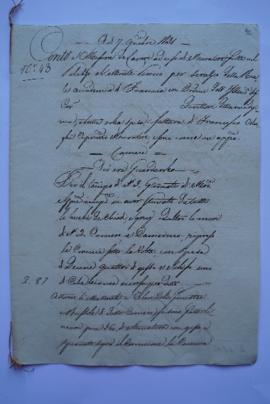 cahier de comptes et quittance pour les travaux du 7 novembre 1831, du maître-maçon Francesco Osl...