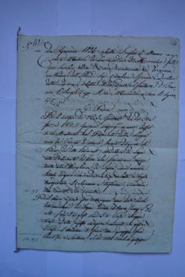 cahier des comptes et quittance pour les travaux de janvier à juillet 1826, du maçon Francesco Os...