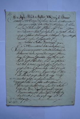 cahier des comptes et quittance pour les travaux du mois d’avril jusqu’au mai 1828 du maçon Franc...