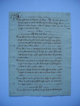 cahier des comptes et quittance pour les travaux du juillet jusqu’au septembre 1842, de Giuseppe ...