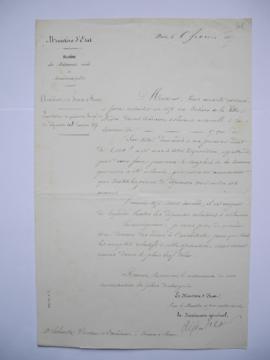 lettre invitant à produire les pièces de dépenses de l’exercice 1856