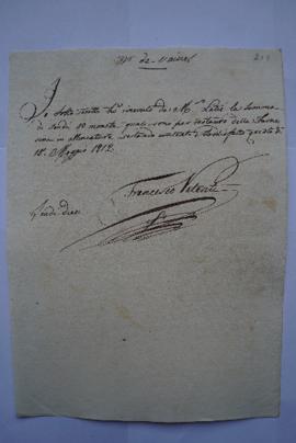 quittance pour la restauration de la Farnesina en Miniature de Valenti à Laitié, fol. 218