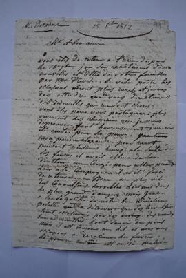 lettre donnant des nouvelles, informant de la maladie de vers du fils Alexandre de Lethière à Dev...